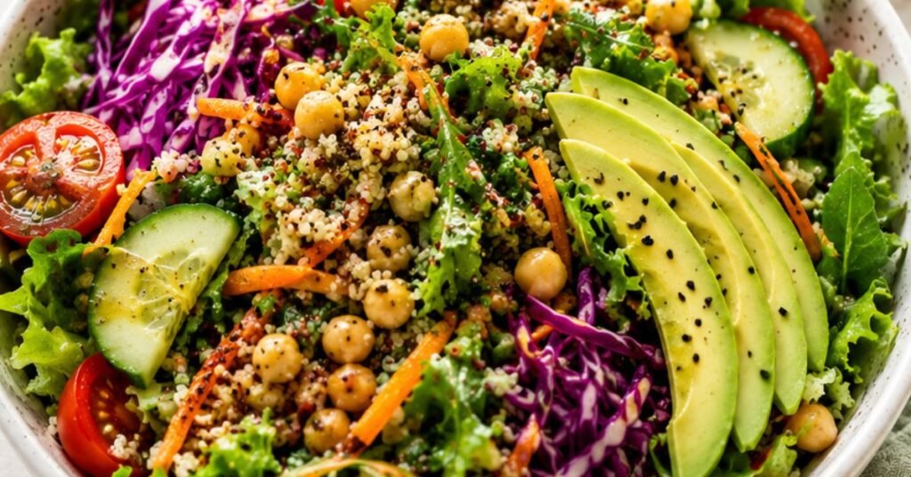 2) Lower-calorie vegan salad