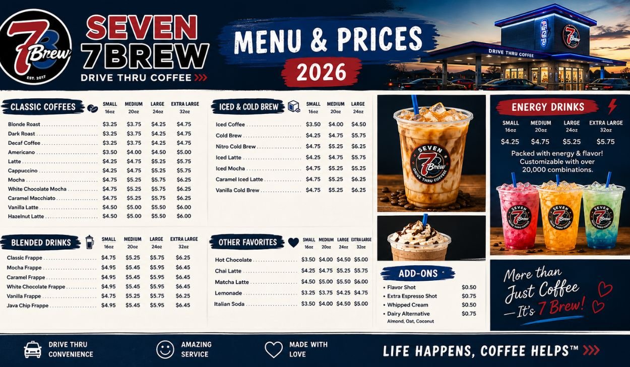 7 Brew Coffee Menu & Prices 2026