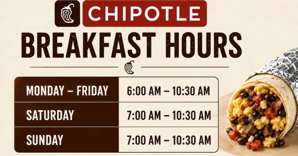 Chipotle Breakfast Hours in 2026