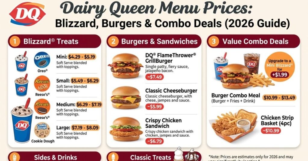 Dairy Queen Menu Prices Blizzard, Burgers & Combo Deals (2026 Guide)