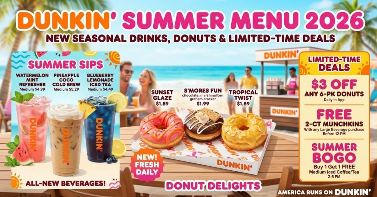 Dunkin Summer Menu 2026 New Seasonal Drinks