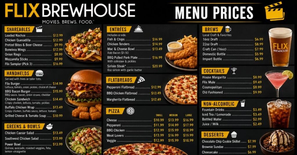 Flix Brewhouse Menu Prices