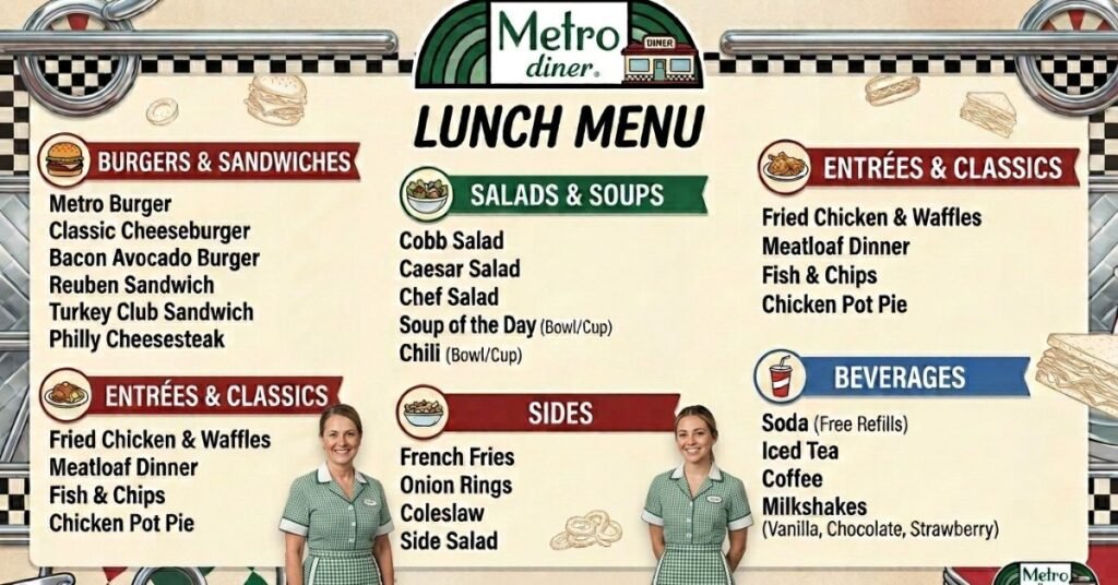 Metro Diner Lunch Menu & Prices