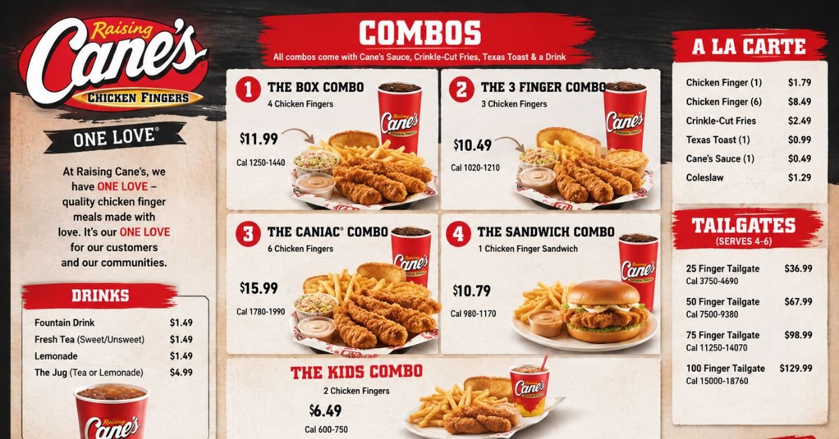 Raising Cane's Menu Prices 2026