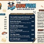 The Cowfish Sushi Burger Bar Menu with Prices