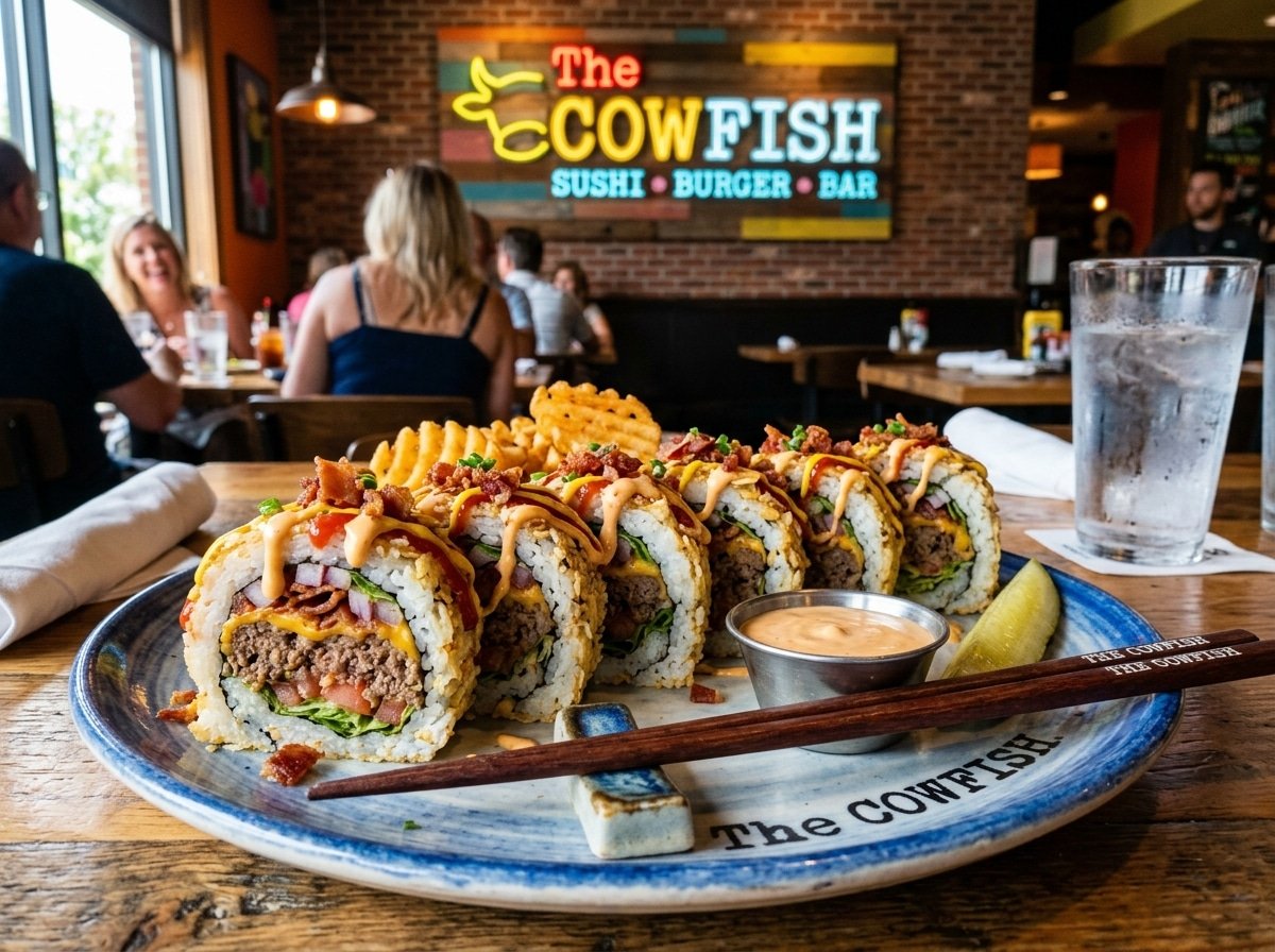 The Cowfish All-American Bacon Double Cheeseburgooshi