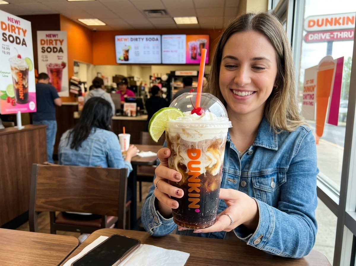 Dunkin Dirty Soda with cold foam