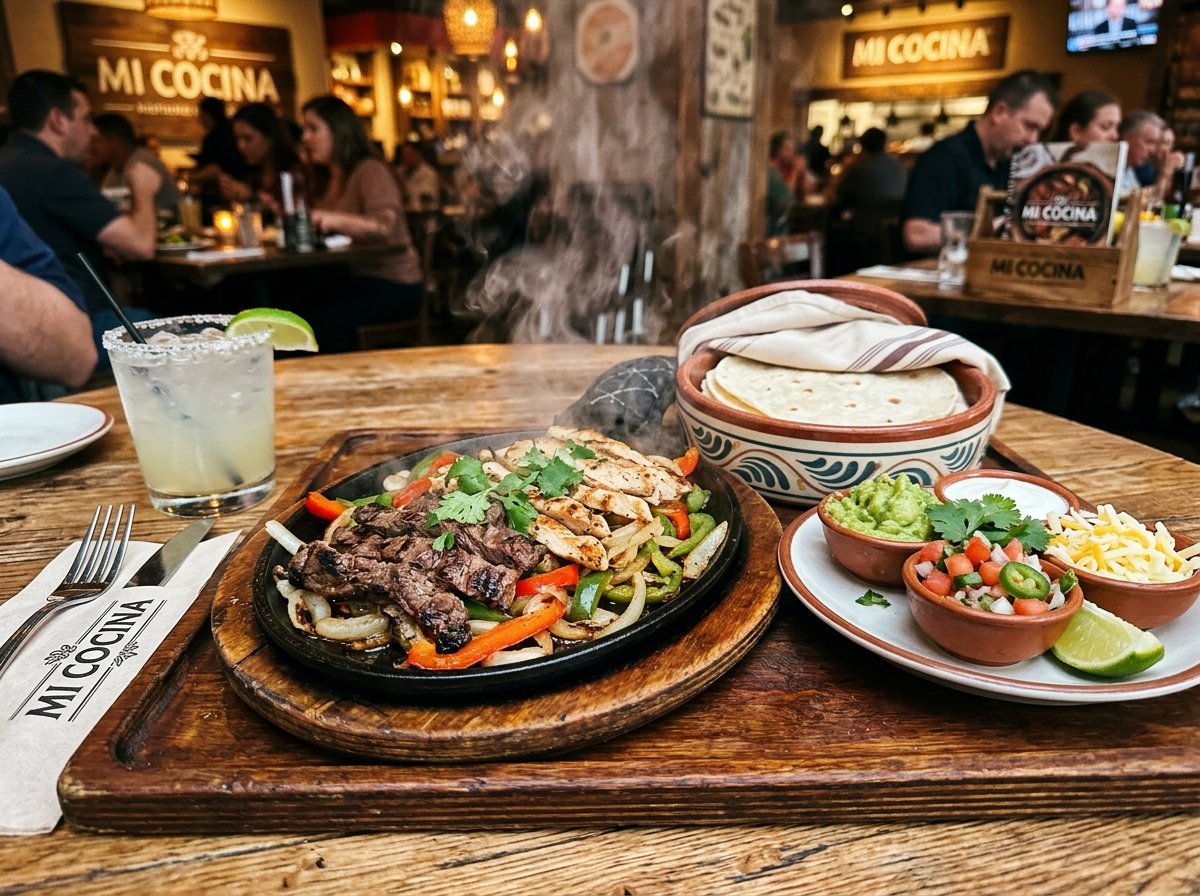 Mi Cocina sizzling fajitas platter