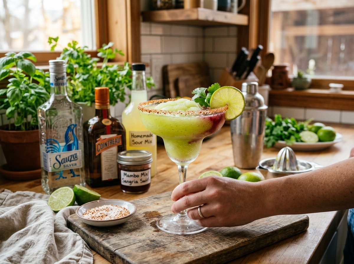 Mi Cocina Mambo Taxi frozen margarita with sangria swirl