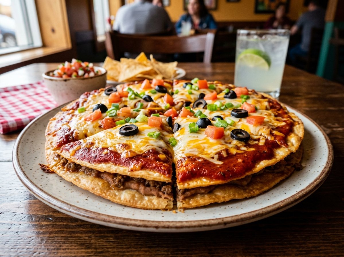 Mexican Pizza red enchilada-style sauce