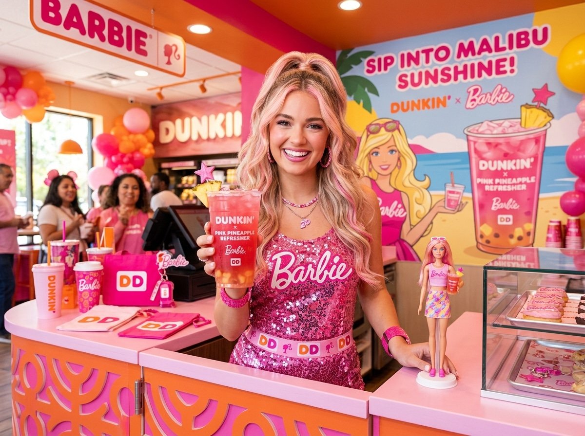 Dunkin Pink Pineapple Refresher Barbie collab