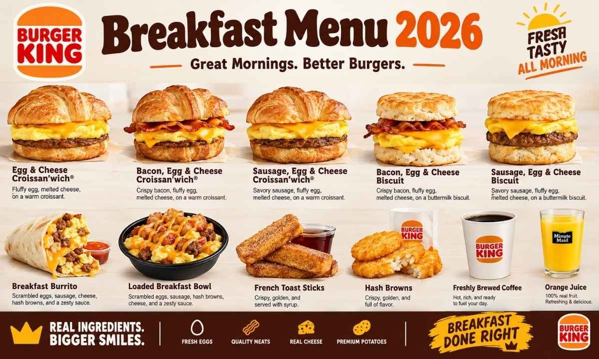 Burger King Breakfast Menu 2026