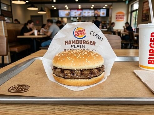 Burger King plain Hamburger
