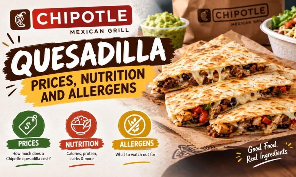 Chipotle Quesadilla Prices, Nutrition And Allergens