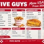 Five Guys Menu USA Prices 2026