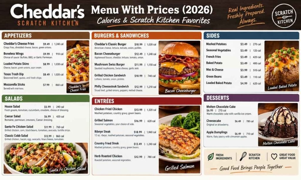 Cheddars Menu With Prices