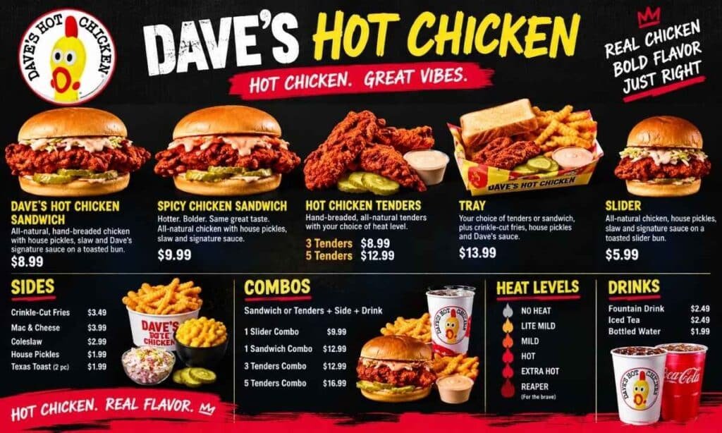 Daves Hot Chicken Menu