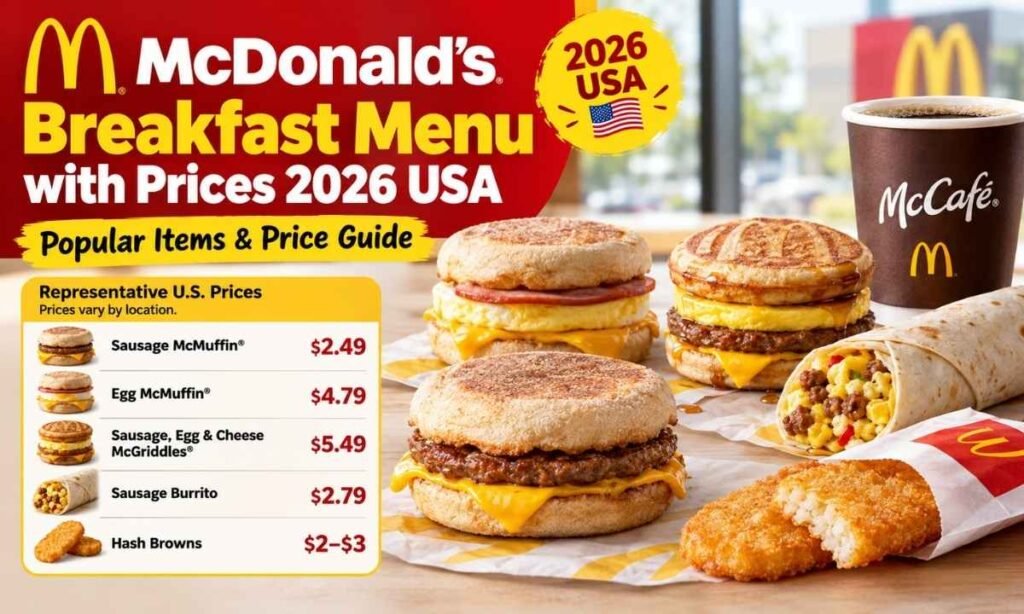 Mc donalds breakfast menu with prices