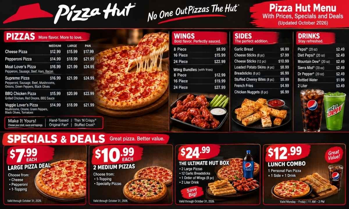 Pizza Hut Menu With Prices