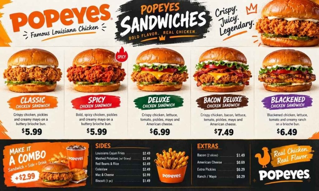Popeyes Sandwiches Menu