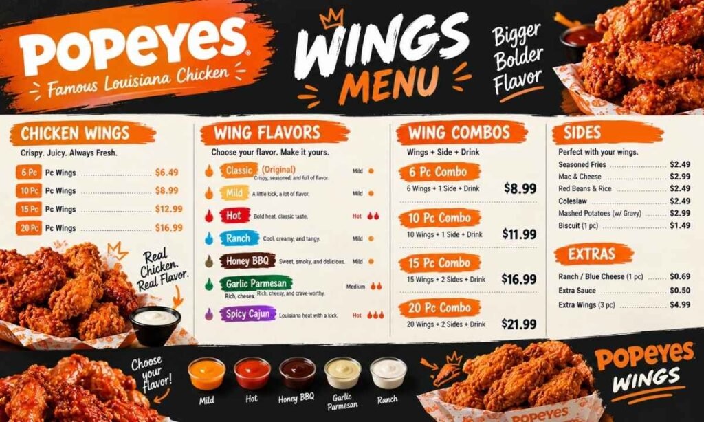 Popeyes Wings Menu