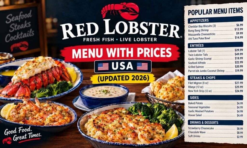 Red Lobster Menu with prices