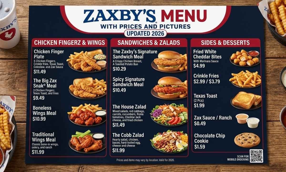 Zaxbys Menu With Prices